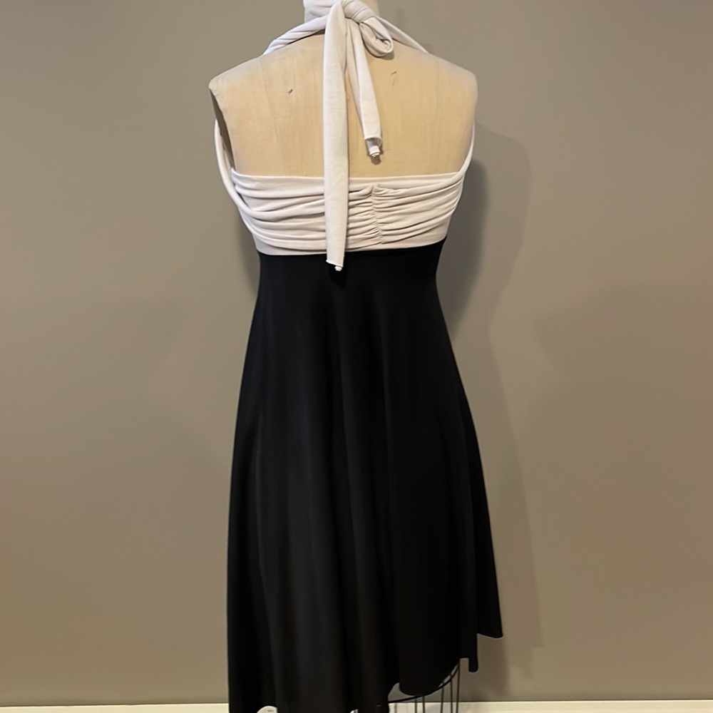 Kaniza strapless little black and white dress with sash - Picture 4 of 7